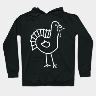 White Line Thanksgiving Turkey Hoodie